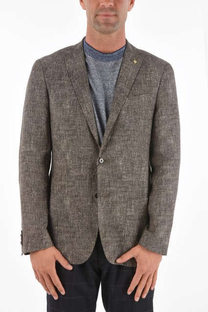 CORNELIANI コルネリアーニ Gray ジャケット 89XR47 9283003 030 メンズ CC COLLECTION FLAX SIDE VENTS NOTCH LAPEL RIGHT 2-BUTTON BLA