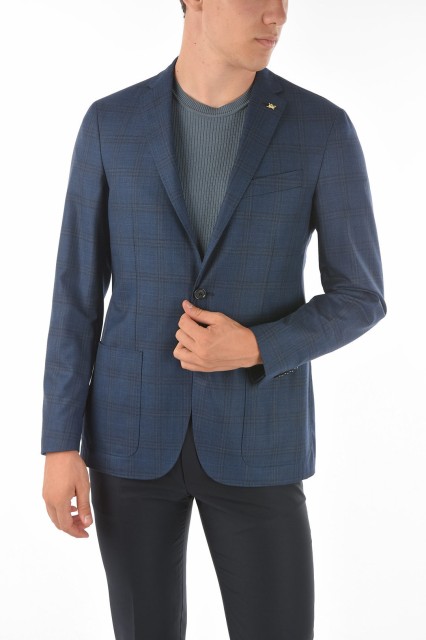 CORNELIANI コルネリアーニ Blue ジャケット 89XR47-9287633-006 メンズ CC COLLECTION TARTAN MOTIF RIGHT HALF-LINED BLAZER 【関税・