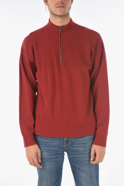 ERMENEGILDO ZEGNA エルメネジルド ゼニア Red ニットウェア ZZ125 VYH12 R08 メンズ ZZEGNA HALF FRONT ZIP CASHMERE SWEATER 【関税・