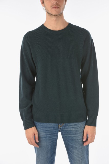 ERMENEGILDO ZEGNA エルメネジルド ゼニア Green ニットウェア ZZ154 VYH12 T08 メンズ ZZEGNA CASHMERE CREW-NECK SWEATER WITH RIBBED