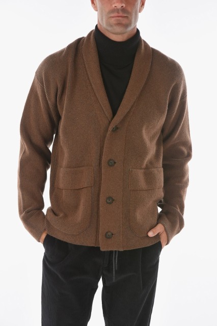 ERMENEGILDO ZEGNA エルメネジルド ゼニア Brown ニットウェア ZZ155 VYD60 500 メンズ ZZEGNA V-NECK RIBBED MAXI CARDIGAN 【関税・送