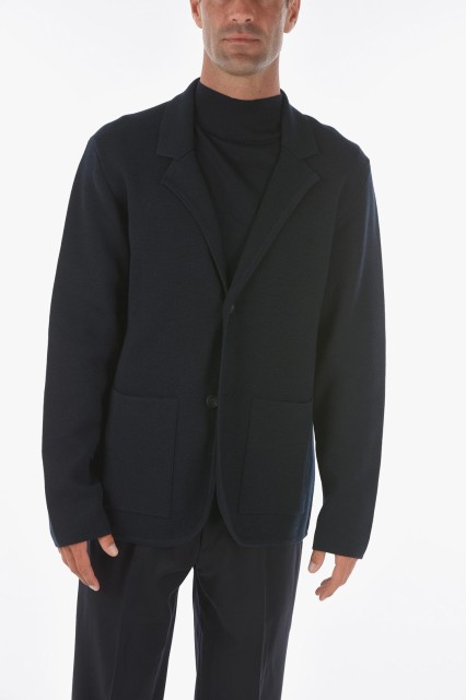 ERMENEGILDO ZEGNA エルメネジルド ゼニア Midnight blue ジャケット ZZ164 VYB65 B09 メンズ ZZEGNA KNITTED 2 BUTTONS V-NECK BLAZER