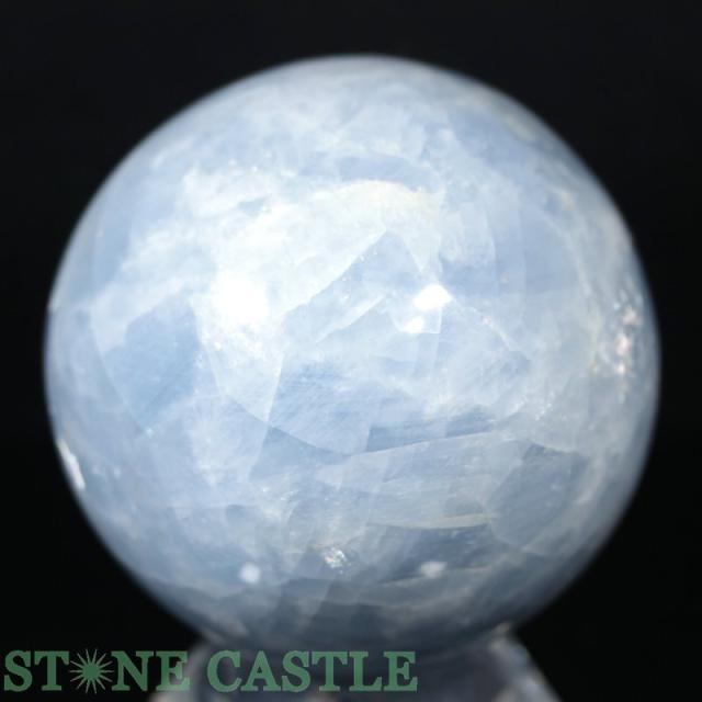 ブルーは 置石一点物 丸玉 ブルーカルサイト 約100mm No 52