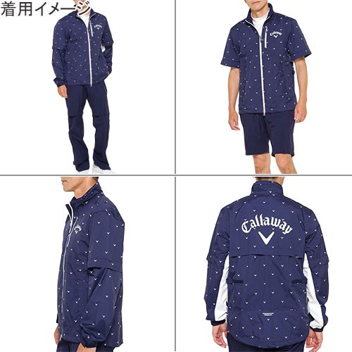 キャロウェイアパレル Callaway Apparel メンズ 4WAY セットアップ レインウェア 上下セット ネイビー 241