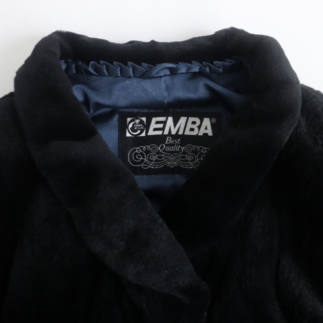 極美品 EMBA エンバ シェアードミンク 裏地ペイズリー柄 本毛皮コート ダークブルー 11 毛質艶やか・柔らか の通販はau PAY
