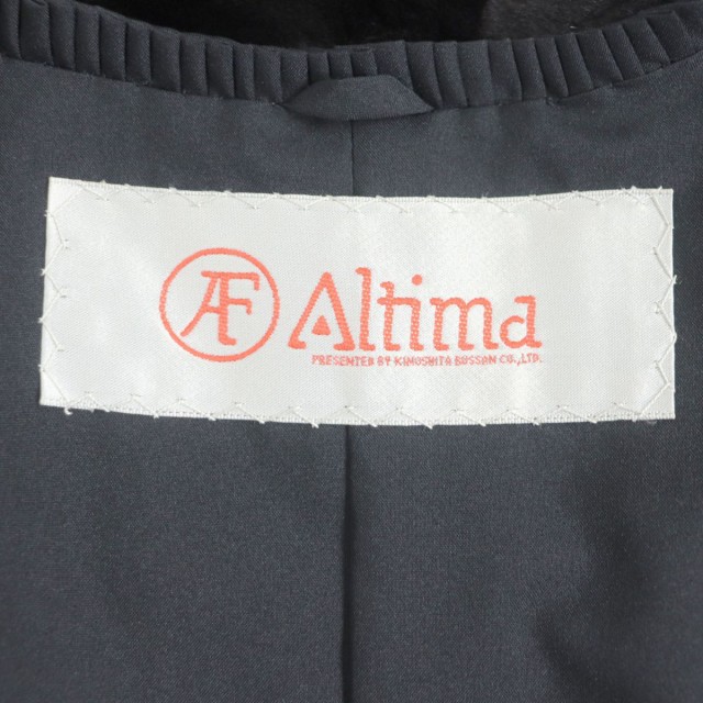 極美品 Altima アルティマ MINK シェアードミンク 本毛皮コート ダークブラウン(ブラックに近い) F 毛質柔らか の通販はau