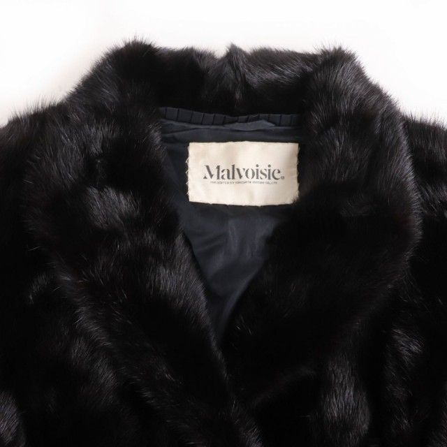 極美品▽Malvoisie マルボワジー MINK ミンク 本毛皮コート ブラック