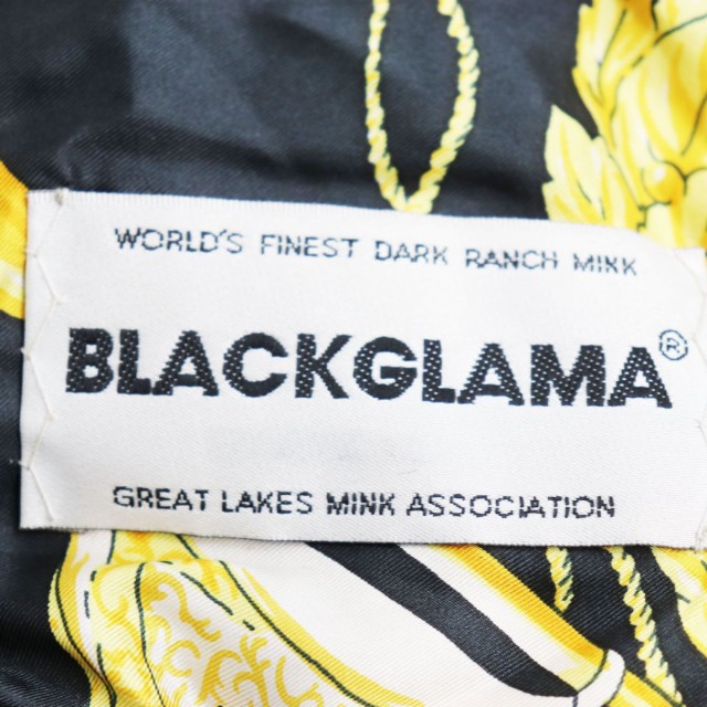 美品 メンズ BLACKGLAMA MINK ミンク 裏スカーフ柄 逆毛切替 エポレット付き ダブルフェイス 本毛皮ジャケット ブルゾン