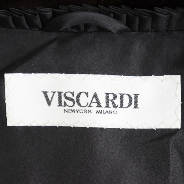 極美品 BLACKGLAMA ブラックグラマ VISCARDI MINK ミンク ノースリーブ 本毛皮超ロングコート／ベスト ダークブラウンの