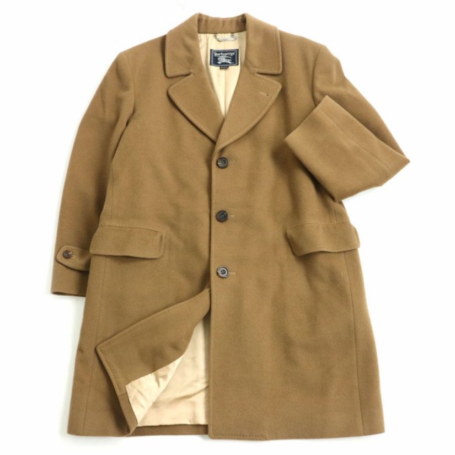 在庫処分特価 美品 Burberry S バーバリー 裏地ロゴ総柄 カシミヤ混ウール チェスターコート ロングコート キャメル M メンズオススメ 気質アップ Www Bnooon Com