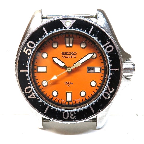 豪華ラッピング無料 クォーツ 2625 0010 ダイバーウォッチ セイコー オレンジ レディース 中古 腕時計 時計 デイト 150m 腕時計 レディース 1841columbia Com