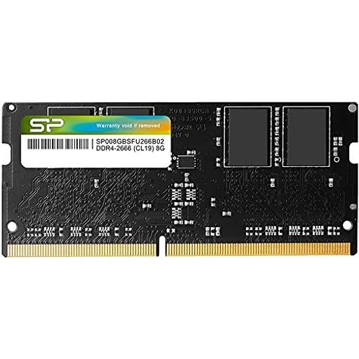 シリコンパワー ノートpc用メモリ ddr4-2666(pc4-21300) 8gb×1枚 260pin 1.2v cl19 mac対応 sp008gbsfu266b02