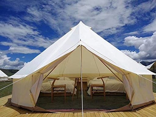 屋外4シーズン防水3/4/5/6 meterオックスフォードベルテントbell tent (白いオックスフォードのテント, 直径4meter)