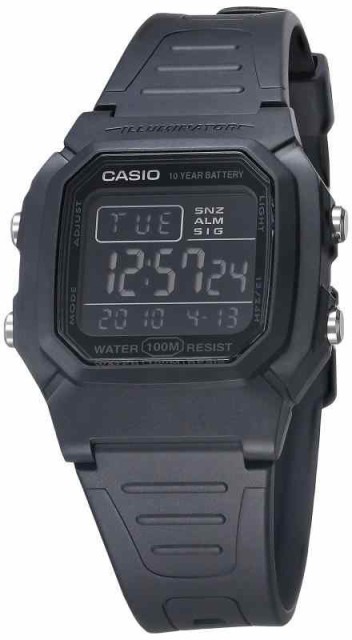 Casio Mens Quartz Watch with Resin Strap, Black, 17 (Model: W-800H-1BVCF)