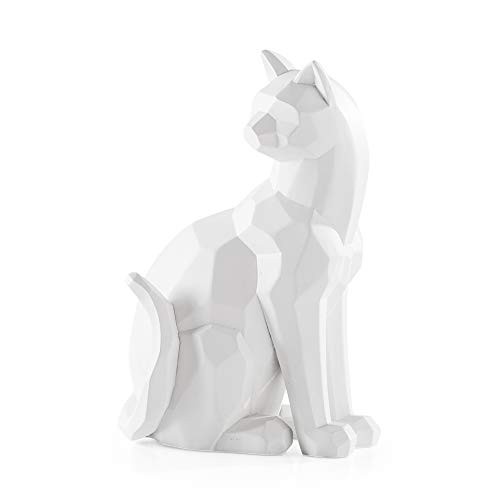 Torre Tagus Carved Angle Sitting Cat Decor for Tabletop Living Room Mantle Height 95-inch Study White 入手困難 Office 初回限定