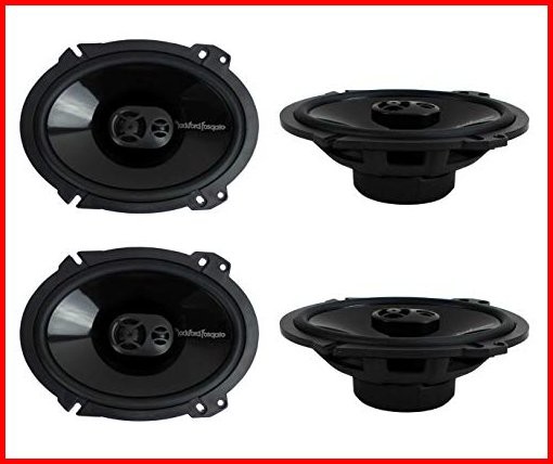 2 Pairs of Rockford Fosgate Punch P1683 260W Peak 130W RMS 6 x 8 Punch Series 3-Way Full Range Coaxial Speakers並行