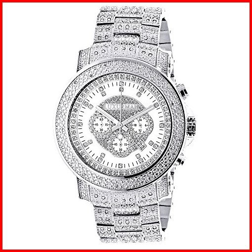 Iced Out Luxurman Diamond Watch withクロノグラフ2CT Escalade並行輸入品