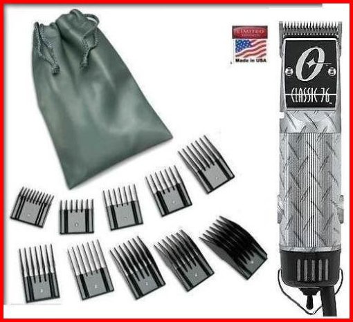 Oster Classic 76 Silver Diamond Plate Design Limited Edition Hair Clipper 10 Piece Combs並行輸入品