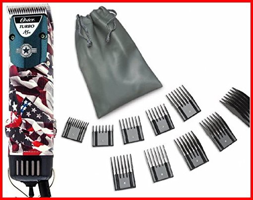 Oster Operation Homefront American Flag Turbo A5 2-Speed Animal Dog Hair Pro Professional Clipper 10 Piece Universal Comb S