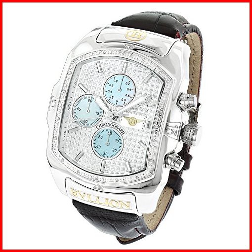 Large Bubble Watches Luxurman Bullion Diamond Watch for Men Wクロノグラフとレザーバンド018CT並行輸入