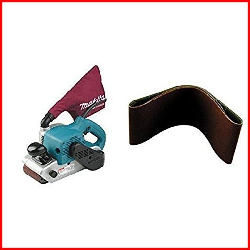 Makita 9403 4 x 24 Belt Sander with Cloth Dust Bag and 4-Inch x 24-Inch Abrasive Sanding Belt 60 Grit 10Pk並行輸