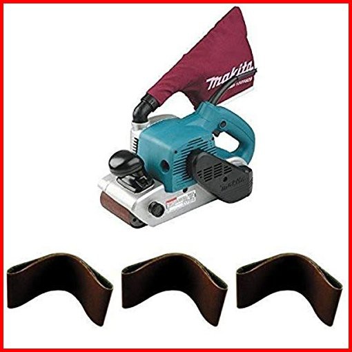 Makita 9403 4 x 24 Belt Sander with Cloth Dust Bag and Assortment Pack of 30 Total 4-Inch x 24-Inch Abrasive Sanding Belts