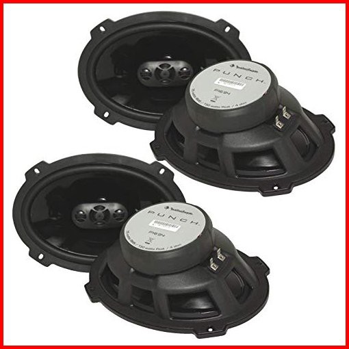 4 Rockford Fosgate P1694 600 Watt 6x9 Punch Series 4-Way Car Audio Speakers - FlexFit basket design - OEM adapter plate in