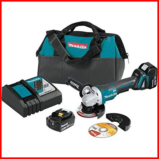 Makita XAG11T 18V LXT Lithium-Ion Brushless Cordless 4-12 5 Paddle Switch Cut-OffAngle Grinder Kit with Electric B