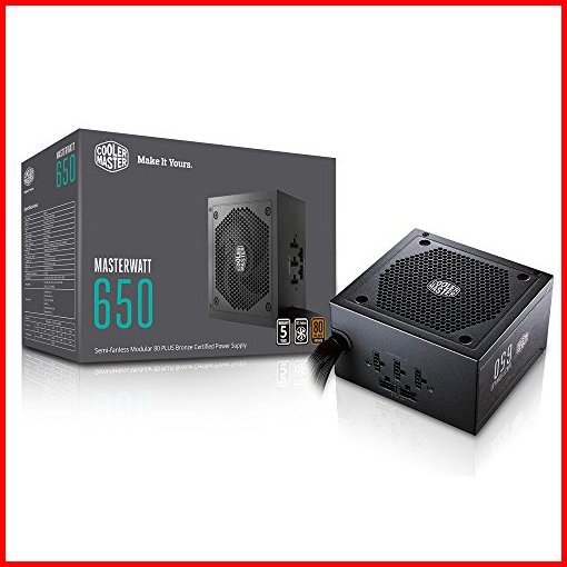 MasterWatt 650 Watt Semifanless Modular Power Supply 80 PLUS Bronze Certified Power Supply for Computers並行輸入品