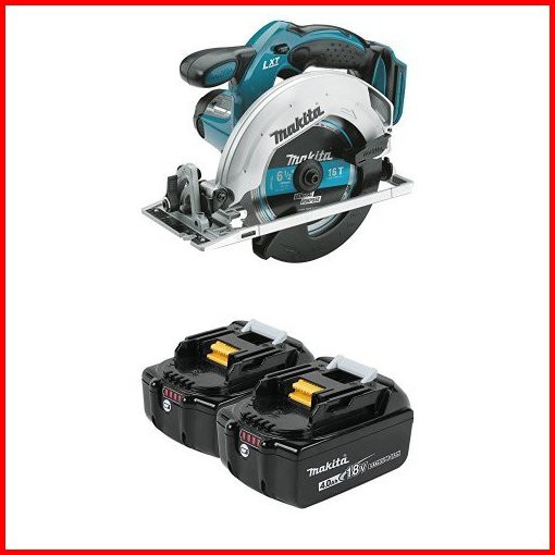 Makita XSS02Z 18V LXT Lithium-Ion Cordless Circular Saw 6-12-Inch with BL1840B-2 18V LXT Lithium-Ion 40Ah Battery Twin Pac