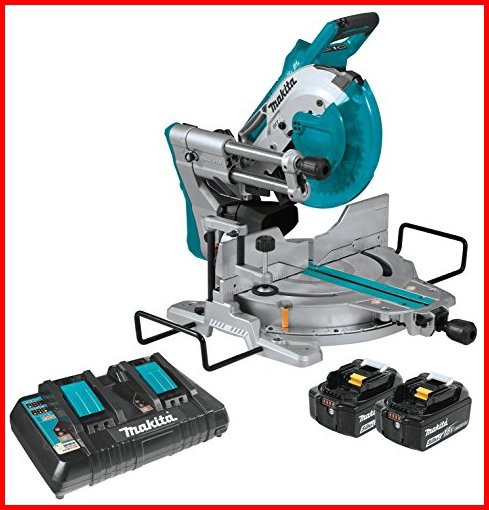 Makita XSL06PT 18V x2 LXT Lithium-Ion 36V Brushless Cordless 10 Dual-Bevel Sliding Compound Miter Saw with Laser Kit 50A