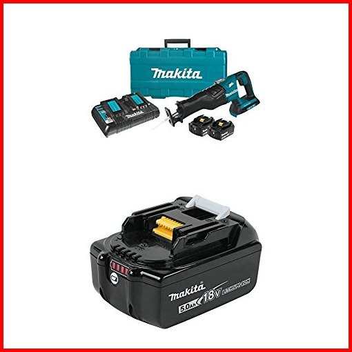 Makita XRJ06PT 18V X2 LXT Lithium-Ion 36V Brushless Cordless Recipro Saw Kit 50Ah with 2 BL1850B 18V LXT Lithium-Ion 5