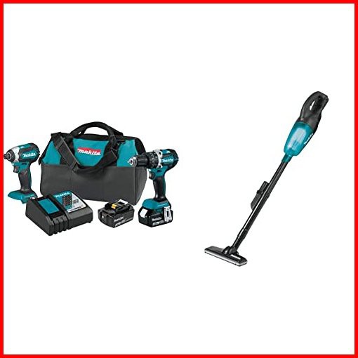 Makita XT269M 18V LXT Lithium-Ion Brushless Cordless 2-Pc Combo Kit 40Ah with XLC02ZB 18V LXT Lithium-Ion Compact Cordles