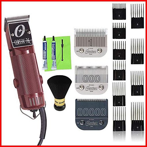 OSTER Classic 76 Universal Motor Clipper 76076010 with Bonus 00000 Detachable Blade 10 Guide Comb Set and Neck Duster並