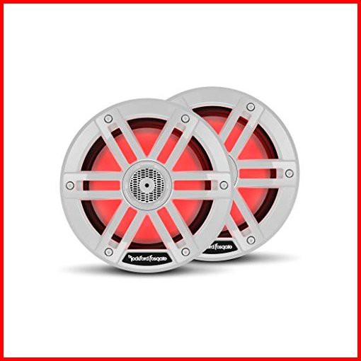 Rockford Fosgate M1-65 Color Optix 65 2-Way Coaxial Multicolor LED Lighted Marine Speakers - White Pair並行輸入