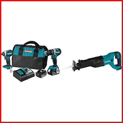 Makita XT269T 18V LXT Lithium-Ion Brushless Cordless 2 Pc Combo Kit XPH12Z XDT13Z bag 50Ah with XRJ04Z 18-Volt LXT Lit