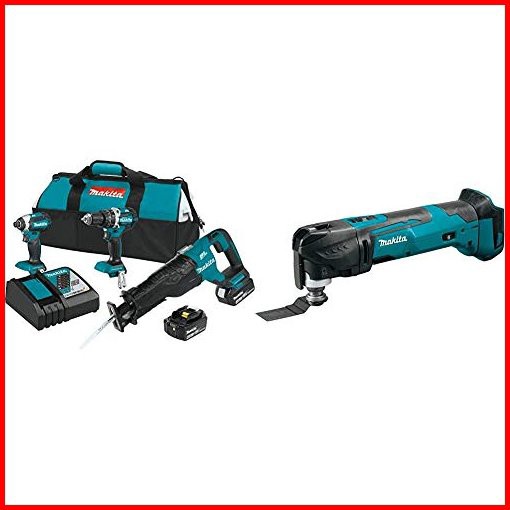 Makita XT328M 18V LXT Lithium-Ion Brushless Cordless 3-Pc Combo Kit 40Ah with XMT03Z 18V LXT Lithium-Ion Cordless Multi-T