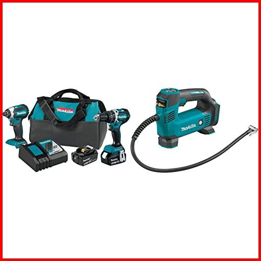 Makita XT269M 18V LXT Lithium-Ion Brushless Cordless 2-Pc Combo Kit 40Ah with DMP180ZX 18V LXT Lithium-Ion Cordless Infla