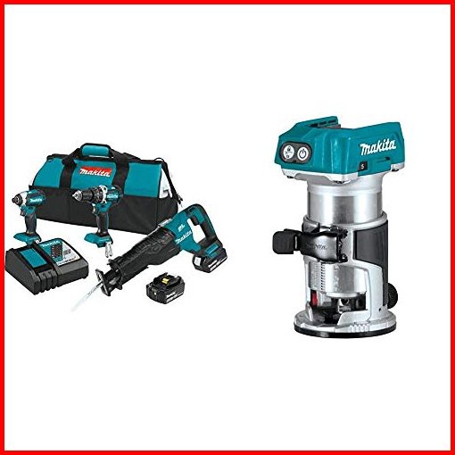 Makita XT328M 18V LXT Lithium-Ion Brushless Cordless 3-Pc Combo Kit 40Ah with XTR01Z 18V LXT Lithium-Ion Compact Brushles