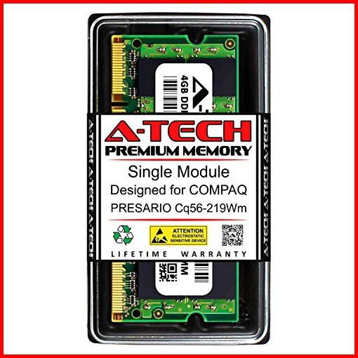 A-Tech 4GB RAM for COMPAQ PRESARIO CQ56-219WM DDR2 800MHz SODIMM PC2-6400 200-Pin Non-ECC Memory Upgrade Module並行輸