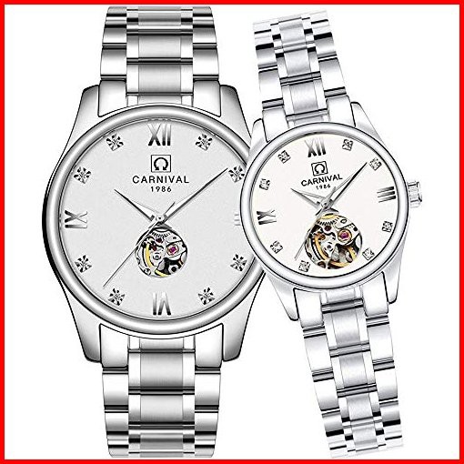 MASTOPCouple Watches Men and Women Automatic Mechanical Watch Romantic for Her or His Set of 2並行輸入品