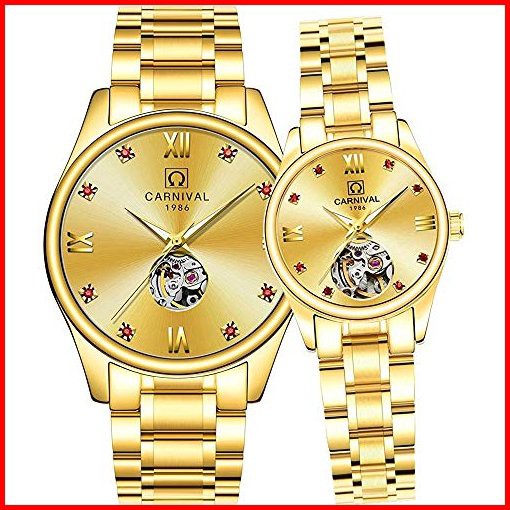 MASTOPCouple Watches Men and Women Automatic Mechanical Watch Romantic for Her or His Set of 2並行輸入品