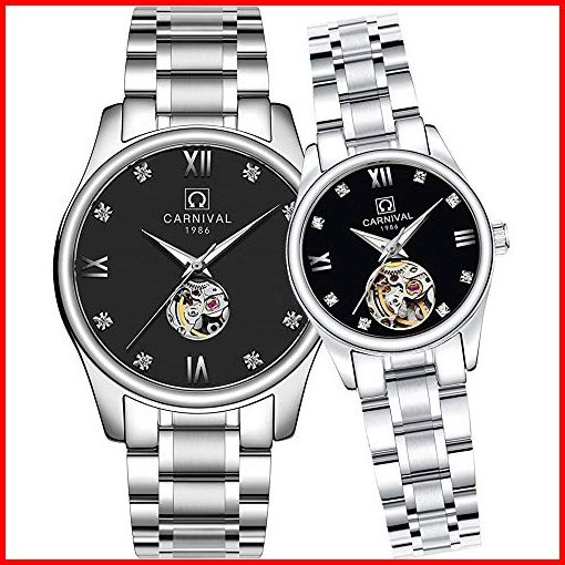 MASTOP Couple Watches Men and Women Automatic Mechanical Watch Romantic for Her or His Set of 2並行輸入品