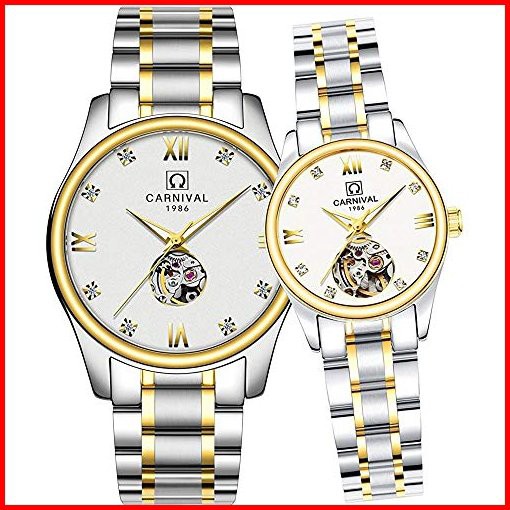 MASTOP Couple Watches Men and Women Automatic Mechanical Watch Romantic for Her or His Set of 2並行輸入品