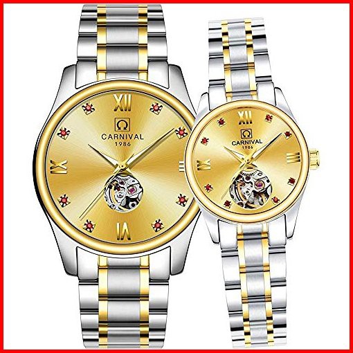 MASTOP Couple Watches Men and Women Automatic Mechanical Watch Romantic for Her or His Set of 2並行輸入品