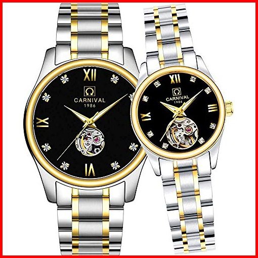 MASTOP Couple Watches Men and Women Automatic Mechanical Watch Romantic for Her or His Set of 2並行輸入品