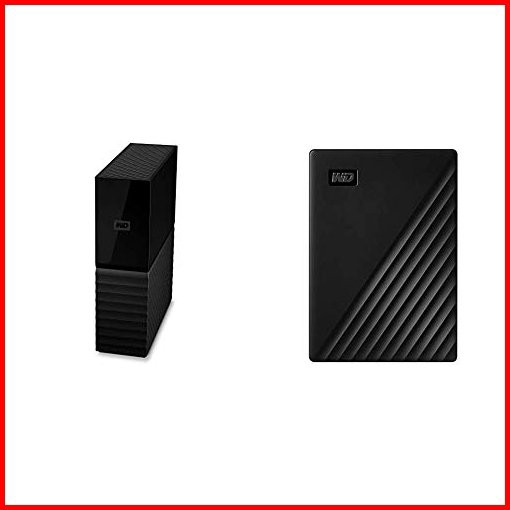 WD 12TB My Book Desktop External Hard Drive USB 30 - WDBBGB0120HBK-NESNBlack 5TB My Passport Portable External Hard Driv