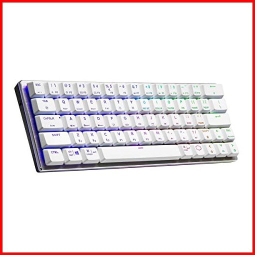 Cooler Master SK622 Wireless 60 Sliver White Mechanical Keyboard with Low Profile Brown Switches New and Improved Keycaps