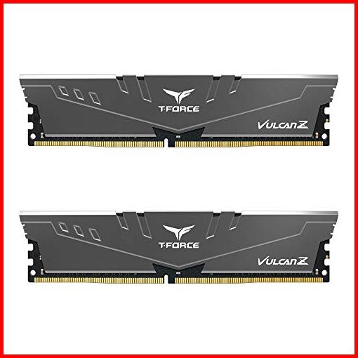 TEAMGROUP T-Force Vulcan Z DDR4 32GB Kit 2x16GB 3200MHz PC4-25600 CL16 Desktop Memory Module Ram Gray - TLZGD432G3200HC