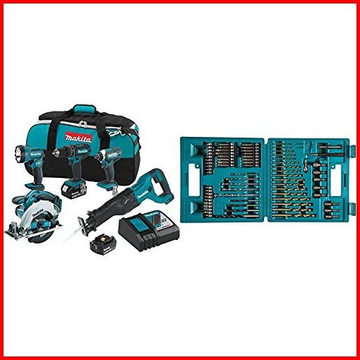 Makita XT505 18V LXT Lithium-Ion Cordless 5-Pc Combo Kit 30Ah B-49373 75 PC Metric Drill and Screw Bit Set並行輸